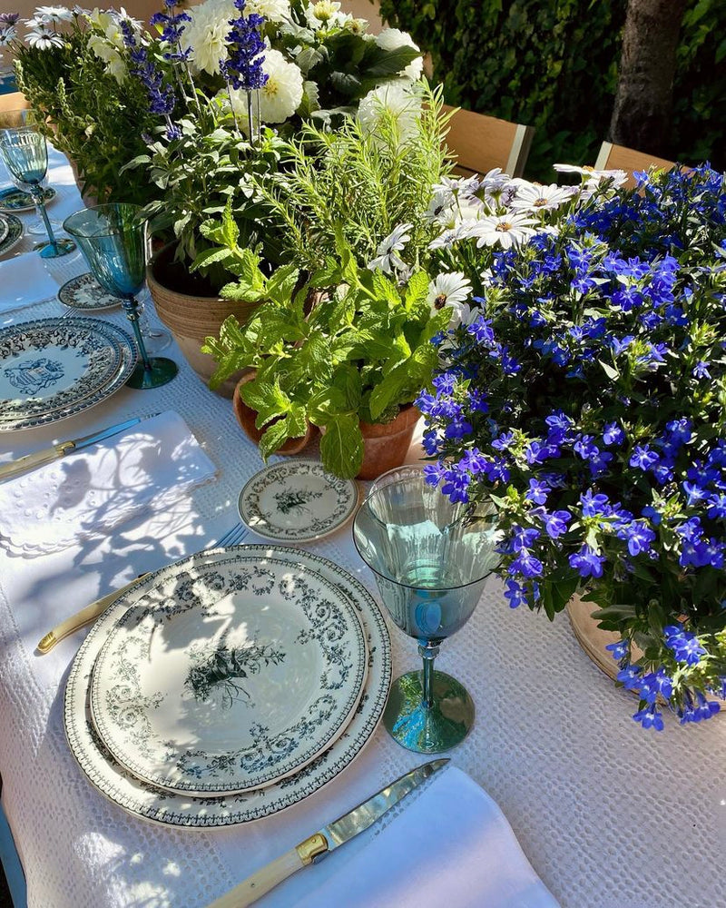 Les Dépareillées green osieau bread plate- set of 4