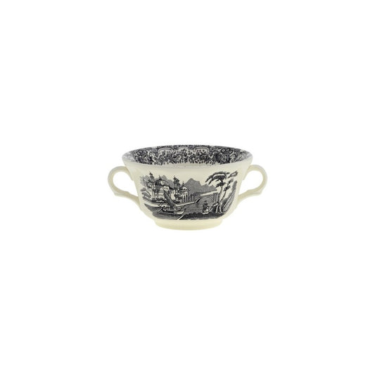 Negro Vistas broth cup with saucer- set of 2