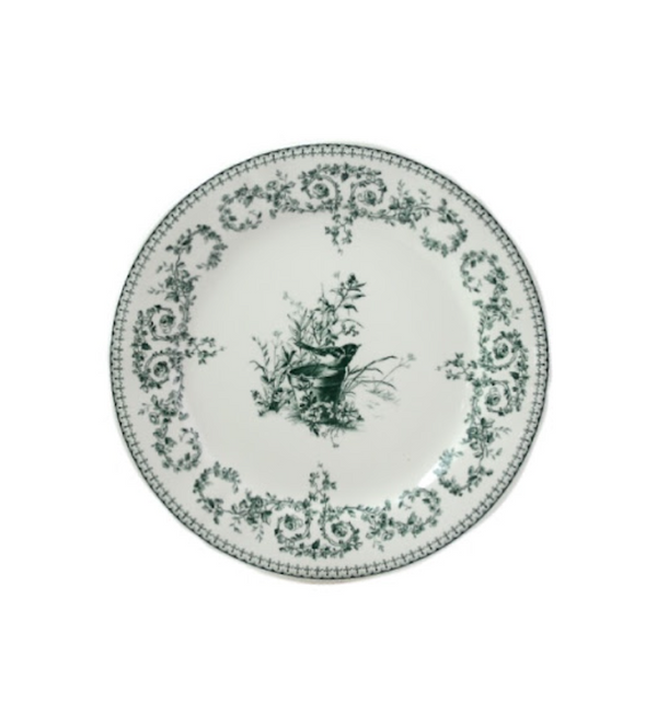 Les Dépareillées green osieau bread plate- set of 4