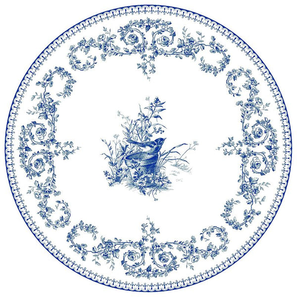 Les Dépareillées blue osieau dessert plate - set of 4